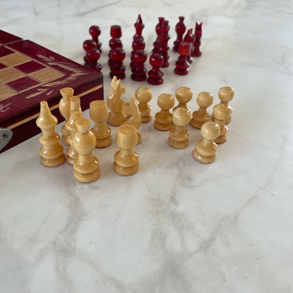 EUC Travel-sized Wooden Chess Set From Budapest Includes all pieces - Picture 5 of 8